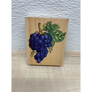 Rubber Stampede Grapes Wood Mounted Rubber Stamp